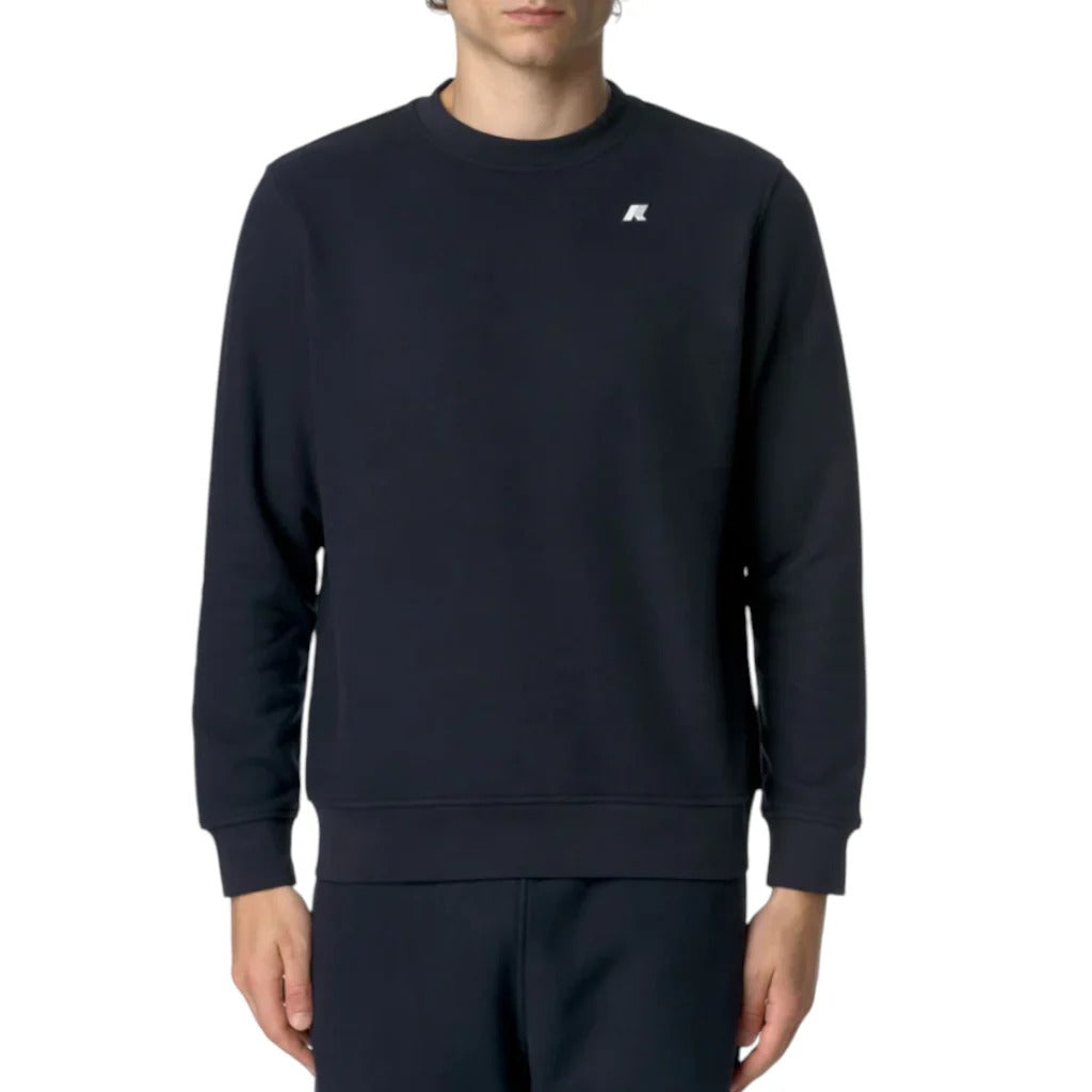 K-way Felpa Baptiste Blu Logo Gommato Interno Cotone