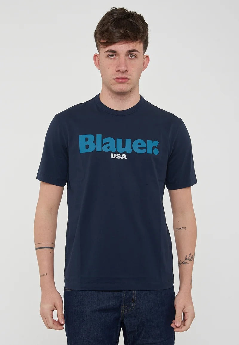 Blauer T-Shirt Blu Logo Azzurro Uomo