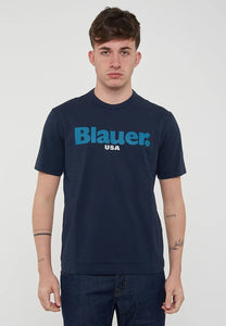 Blauer T-Shirt Blu Logo Azzurro Uomo