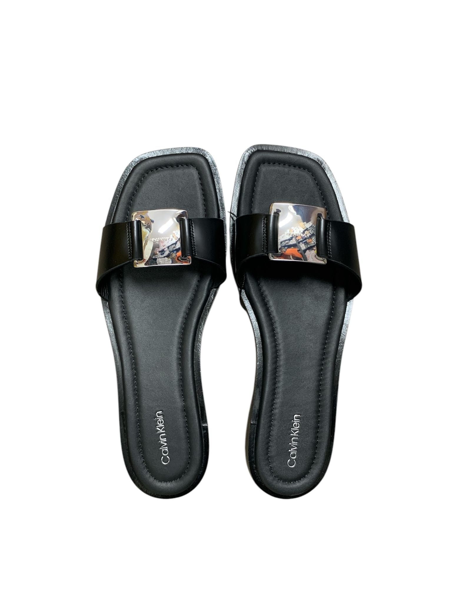 Calvin Klein Sandalo Ciabattine  Nero Wick Argento Donna
