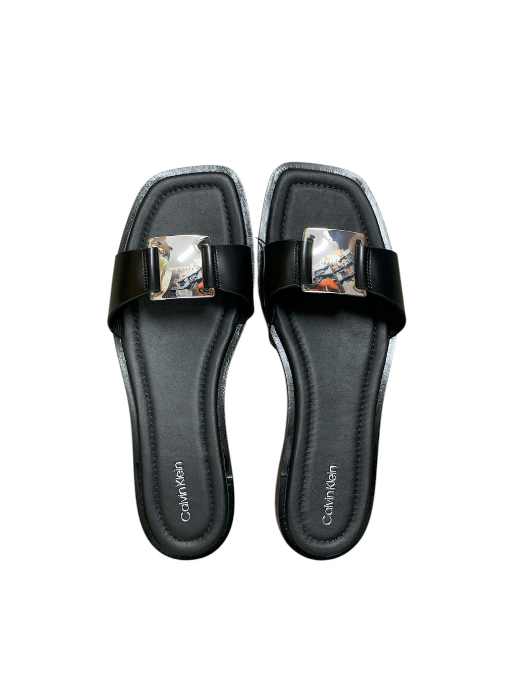 Calvin Klein Sandalo Ciabattine  Nero Wick Argento Donna