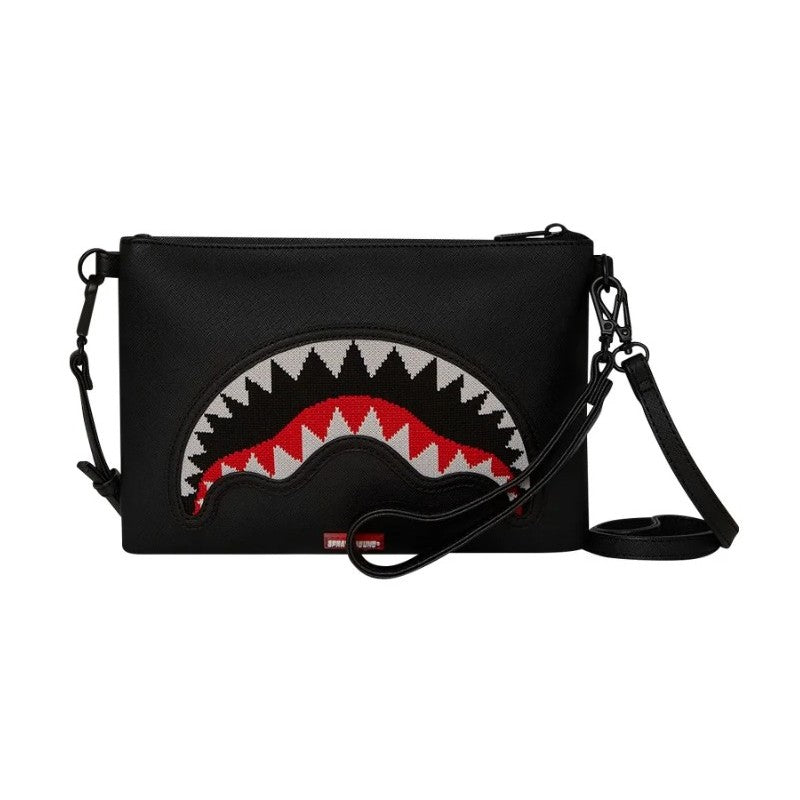 Sprayground Pochette Spraygrond Fly Knit Mounth Crossover Clutch Nera