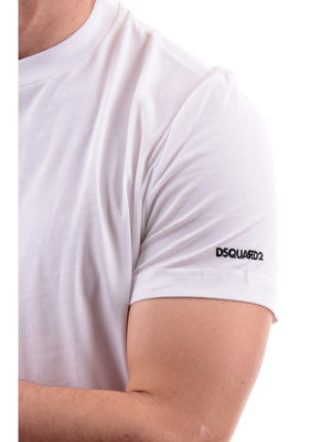 Dsquared2 T-Shirt Mezza Manica Classica Bianca Dsq2