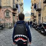 Sprayground Zaino Shark in Paris WTF Bubbly Nero Check