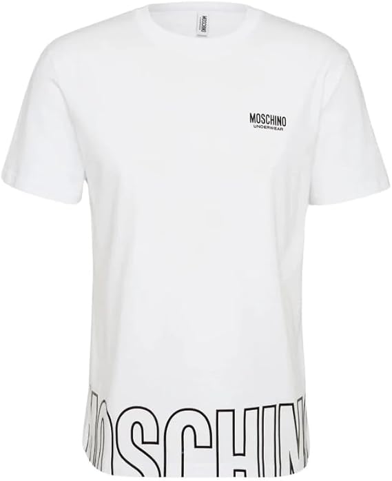Moschino T-Shirt Uomo Big Logo Bianca Mezza Manica