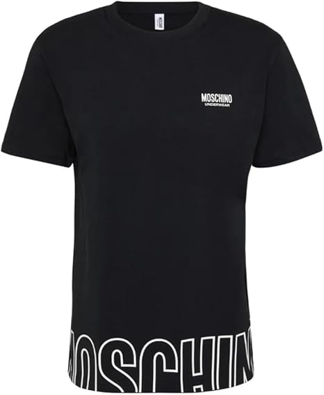 Moschino T-Shirt Uomo Big Logo Nera Mezza Manica