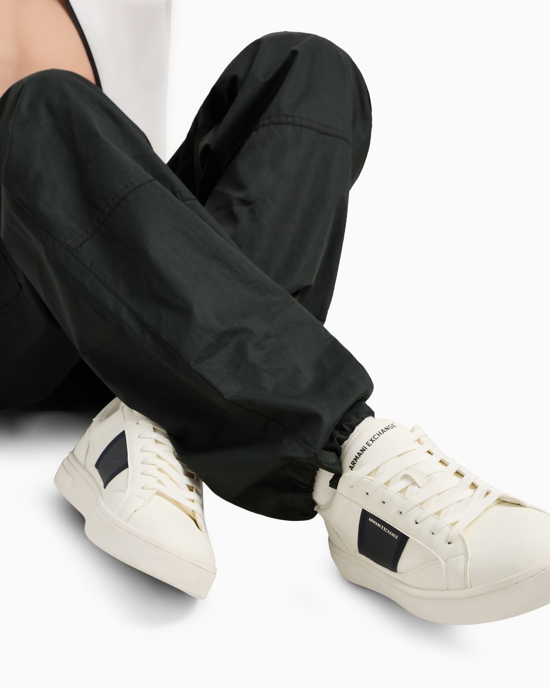 Armani Exchange Sneaker Bianca Off White Fascia Navy