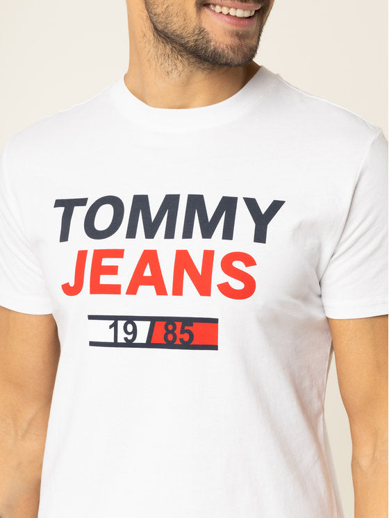 Tommy Hilfigher T-Shirt Logo Tee Classica Bianca