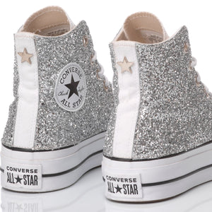 Glitter All Star Con Le Borchie Converse All Star Platform Bianco