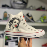 Converse All Star Marylin Monroe Disegnate a Mano Indelebile