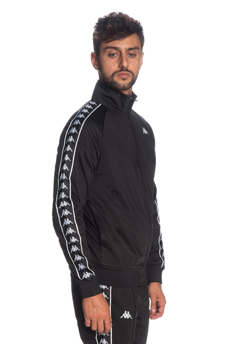 Tuta Kappa Acetata Completa Nero Bande Bianche – UPremium