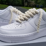 Nike Air Force 1 White Rope Laces Beige