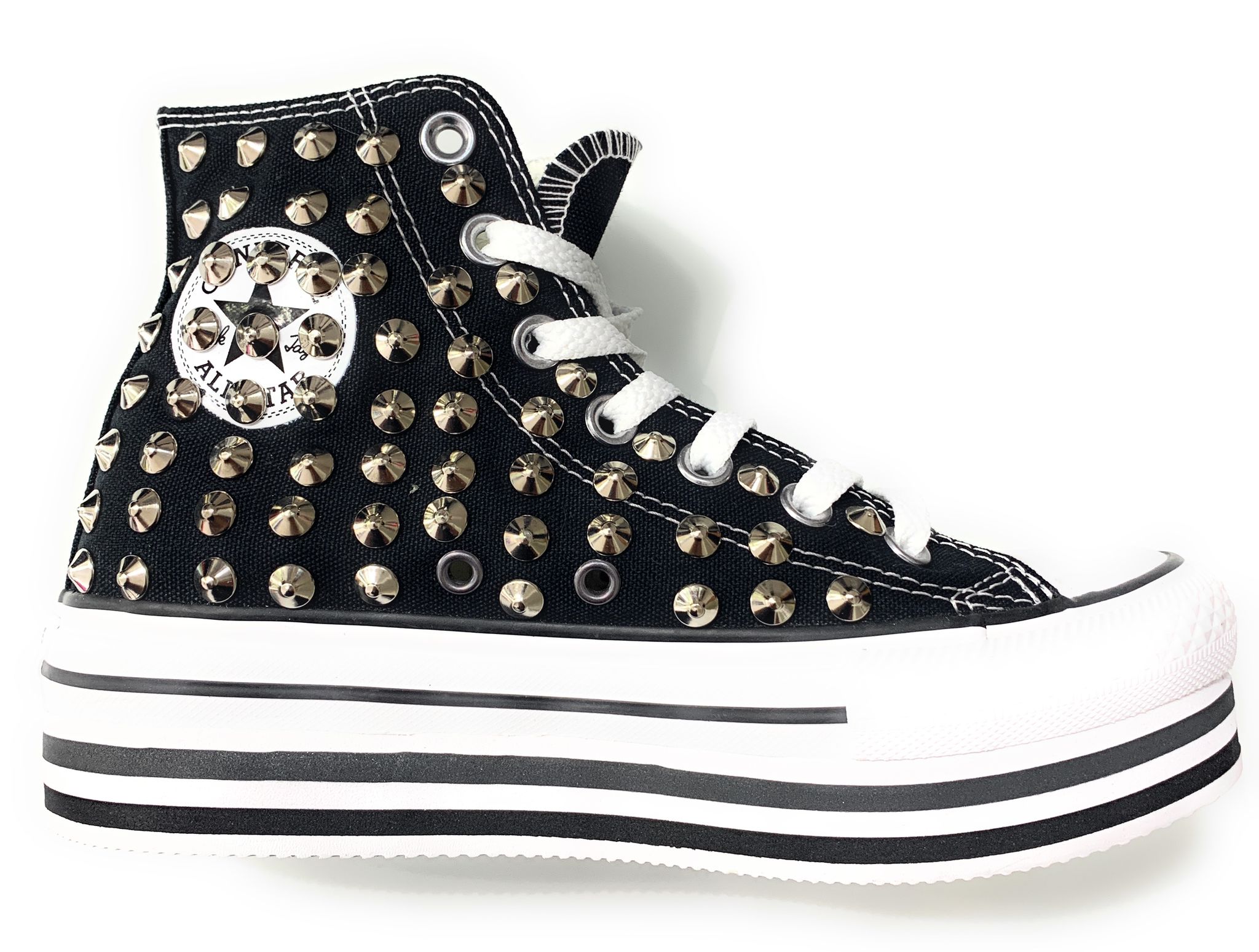 Converse All Star Platform Double Nero Stivaletto Classiche