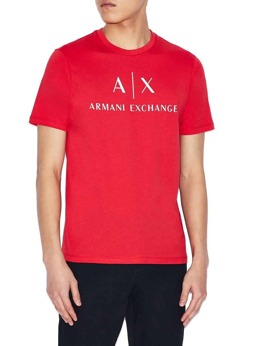 Armani Exchange T-Shirt Regular Fit Rosso Bianco