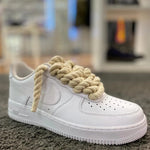 Nike Air Force 1 White Rope Laces Beige