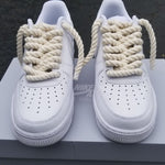 Nike Air Force 1 White Rope Laces Beige
