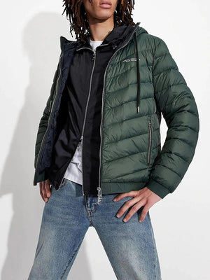 Armani Exchange Piumino con cappuccio verde