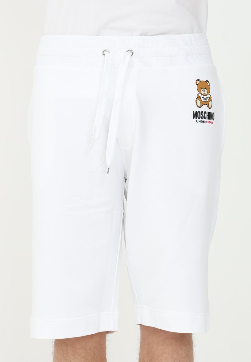 Moschino Shorts Teddy Bear Logo Piccolo Orsacchiotto Bianco