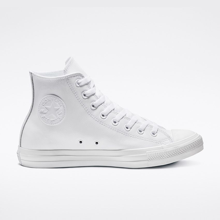 Converse Chuck Taylor Monochrome Bianca Pelle 1T406