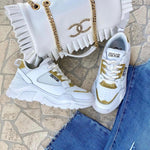 Versace Speedtrack Bianco Oro Glitter