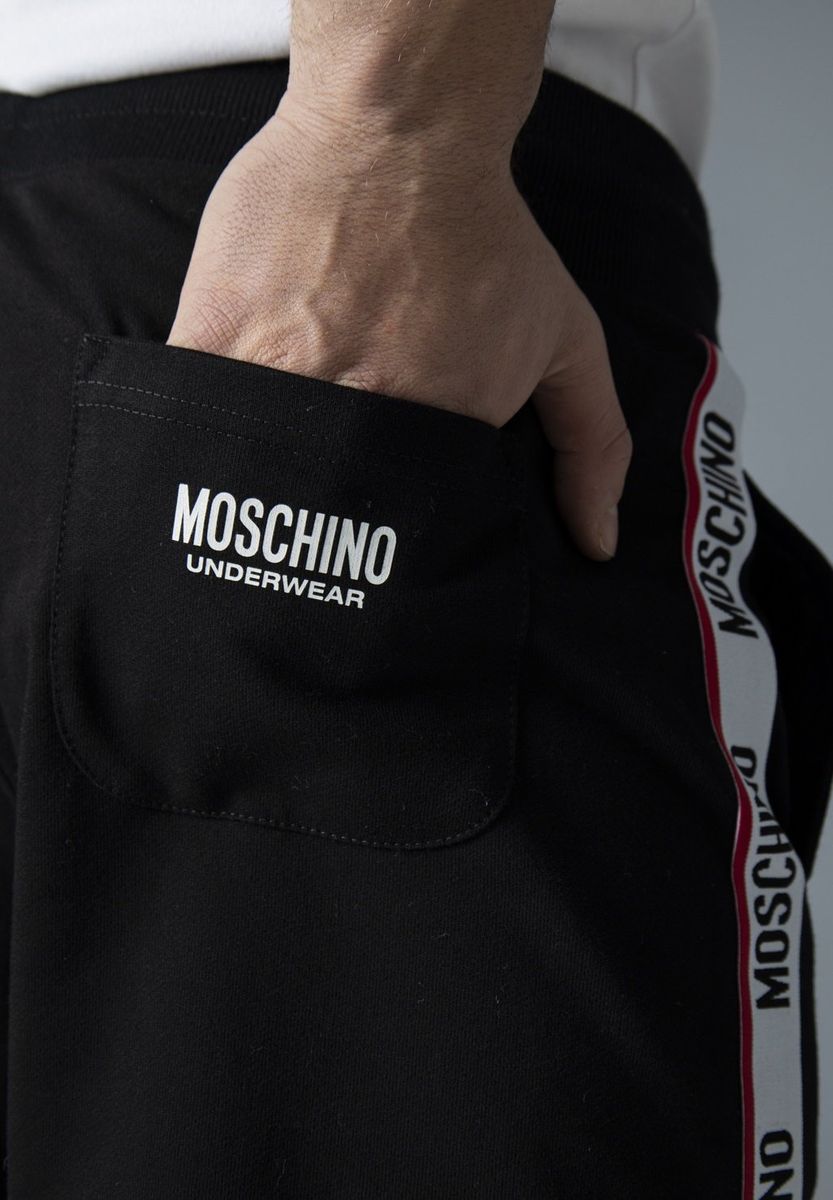 Moschino Shorts Banda Logo Nero