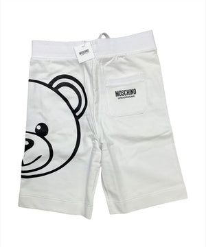 Moschino Shorts Teddy Bear Logo Grande Bianco