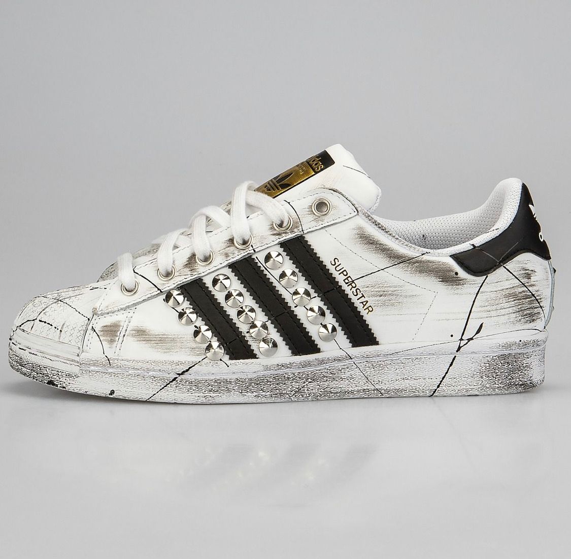 Superstar bianche con borchie Clearance