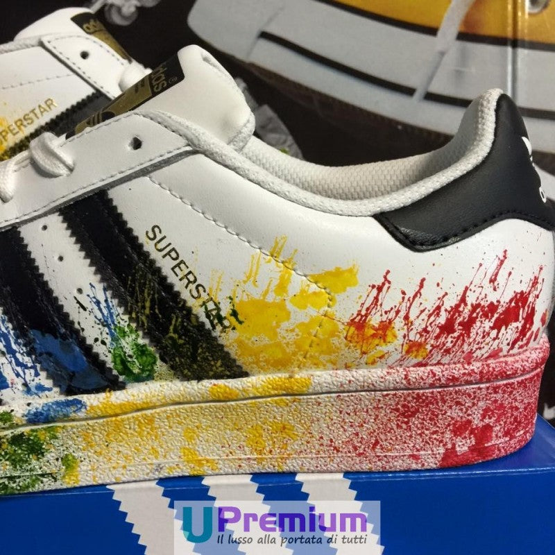 Scarpe adidas superstar con schizzi di colore Clearance