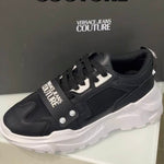 Versace Sneakers Nera Para Alta Bianca Unisex