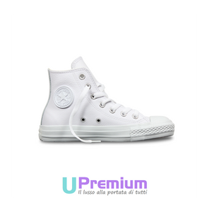 Converse All Star Chuck Taylor Classiche Pelle Bianche Alte Stivaletto UPremium