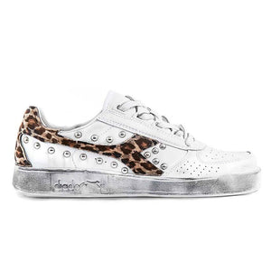 Diadora Low Sneakers Customized Leopardate Borchie