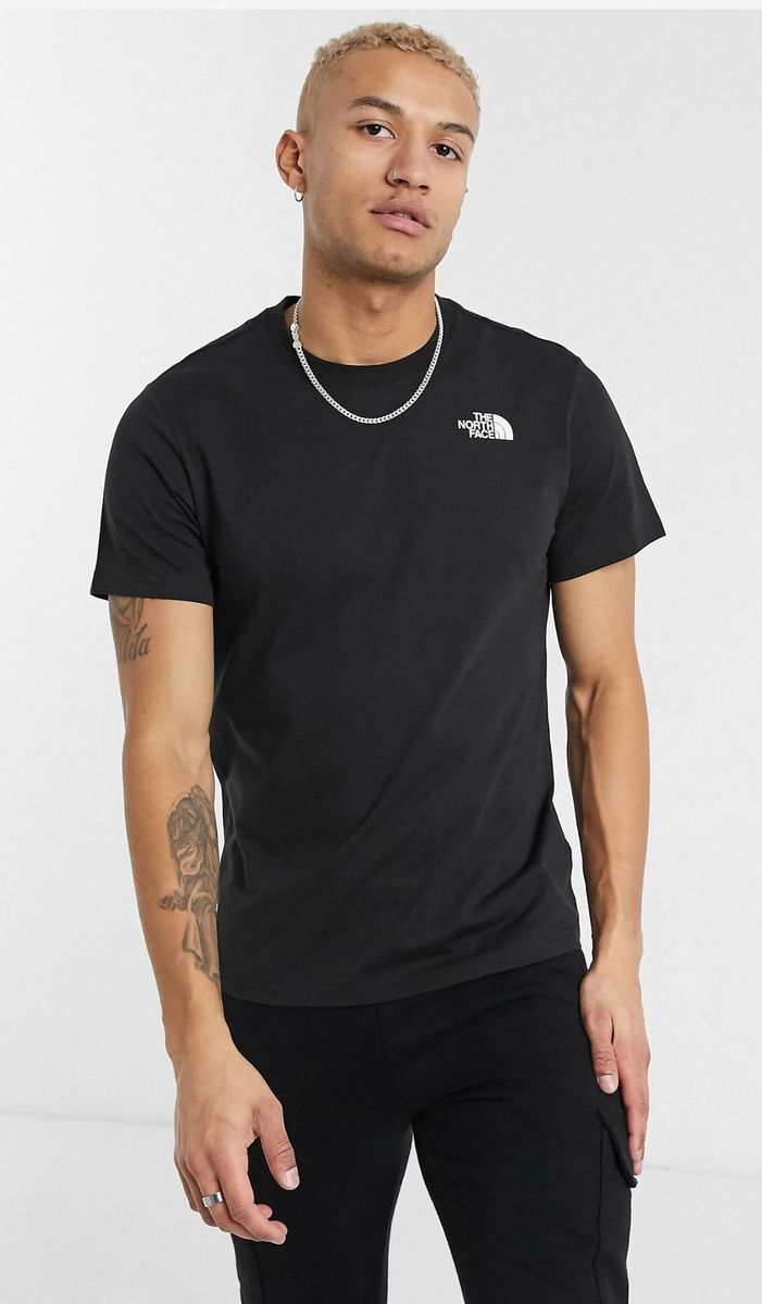 The North Face T-Shirt Red Box Tee Nero Logo Rosso