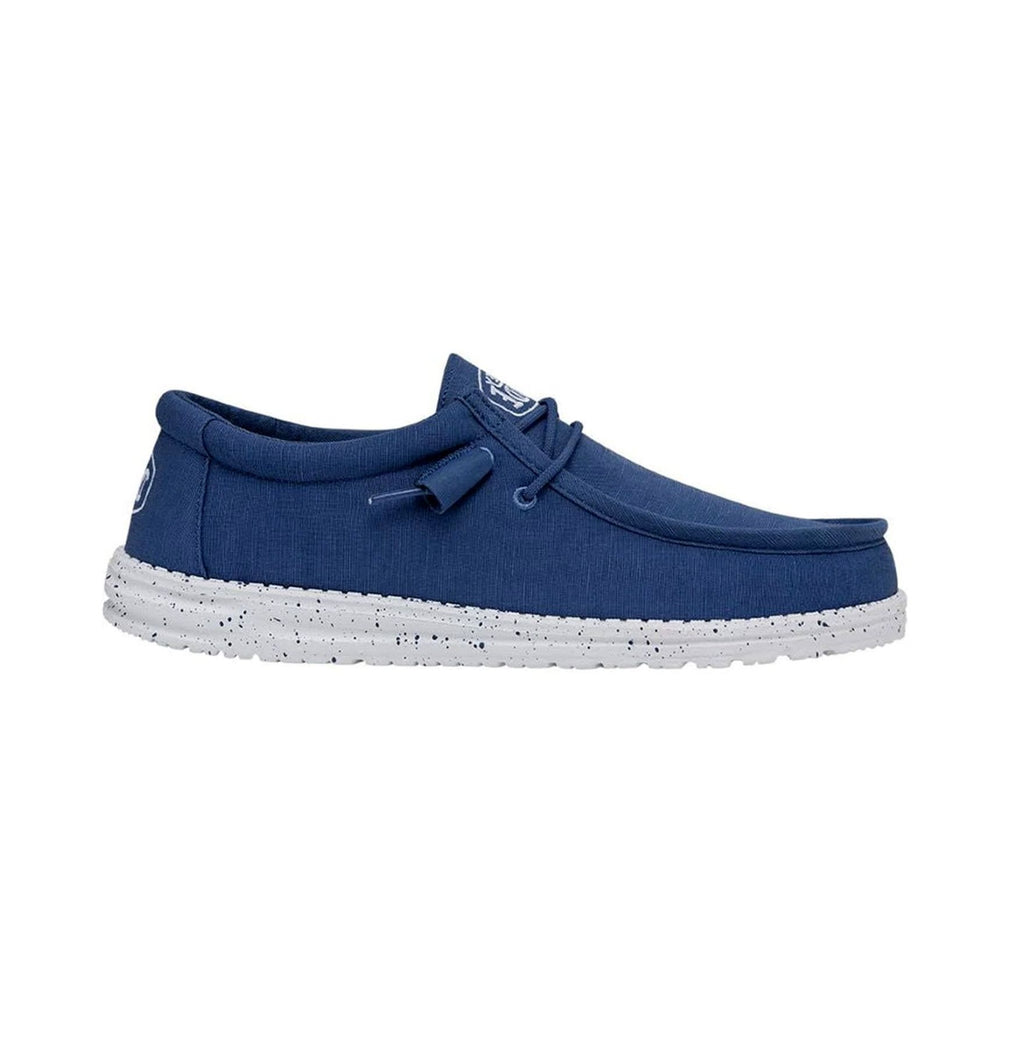 Hey Dude Wally Slub Canvas Blu Bianco
