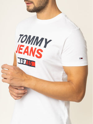 Tommy Hilfigher T-Shirt Logo Tee Classica Bianca