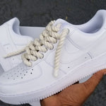 Nike Air Force 1 White Rope Laces Beige