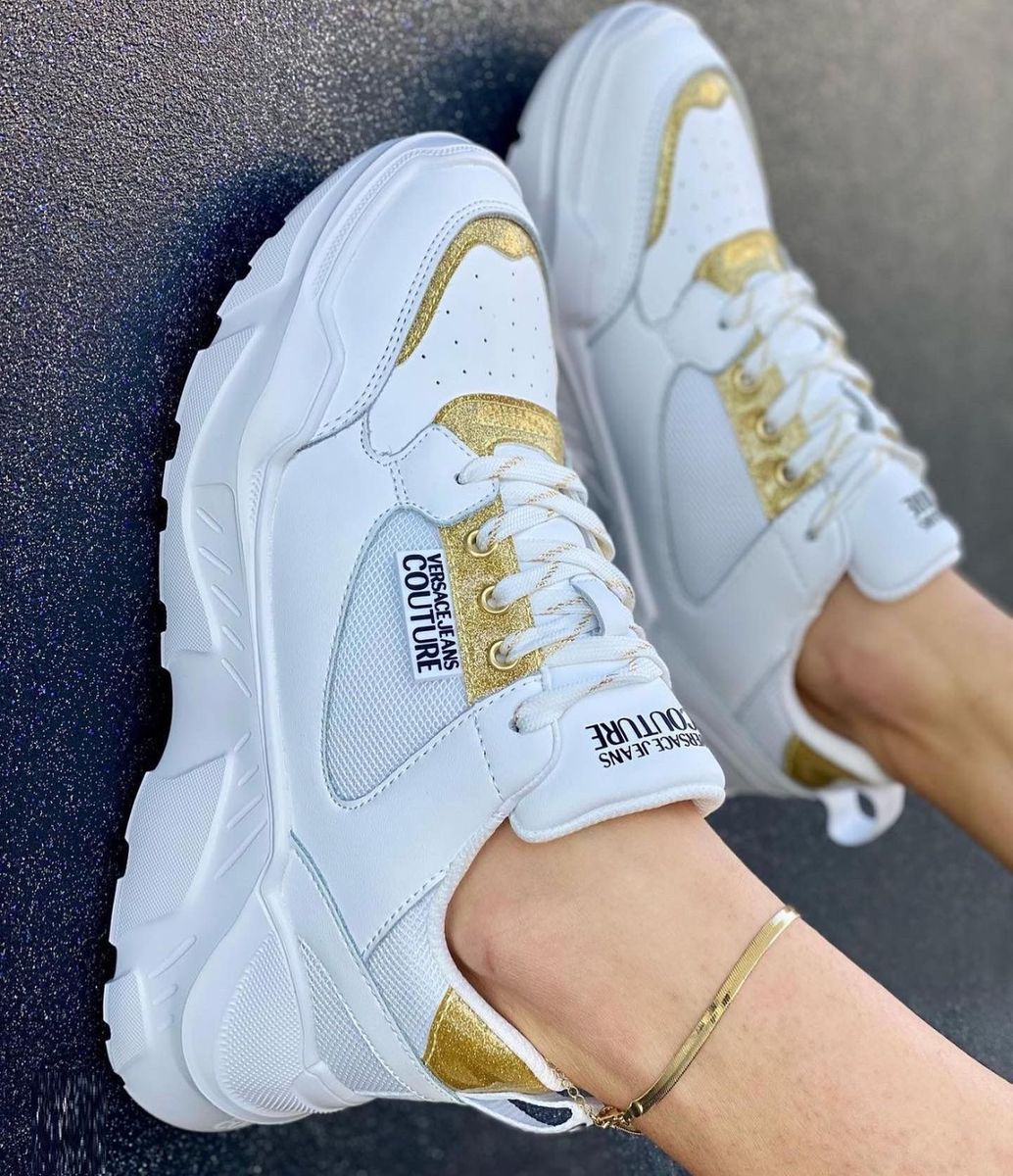 Versace Speedtrack Bianco Oro Glitter