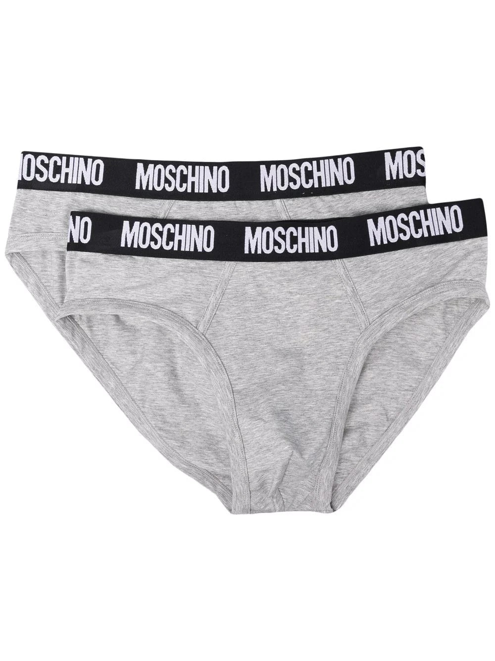 Moschino 2x Slip Grigio Elastico Nero