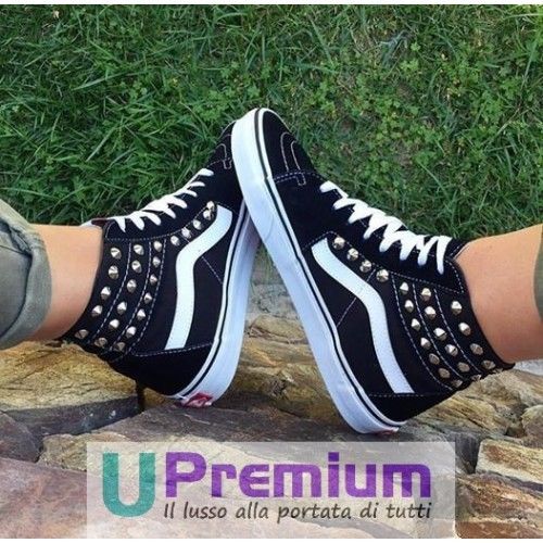 Scarpe Vans Argento Vans Sk8 Hi Platform Stivaletto Borchie