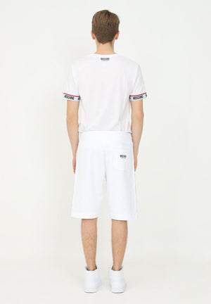 Moschino Shorts Banda Logo Bianco